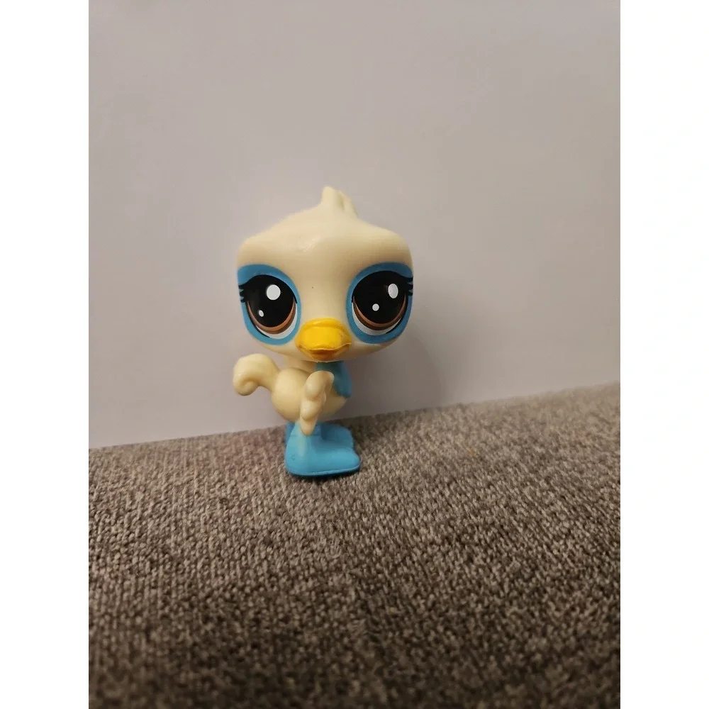 Littlest Pet Shop LPS #1-84 Azure Ostrich Bird White with Blue Eyes